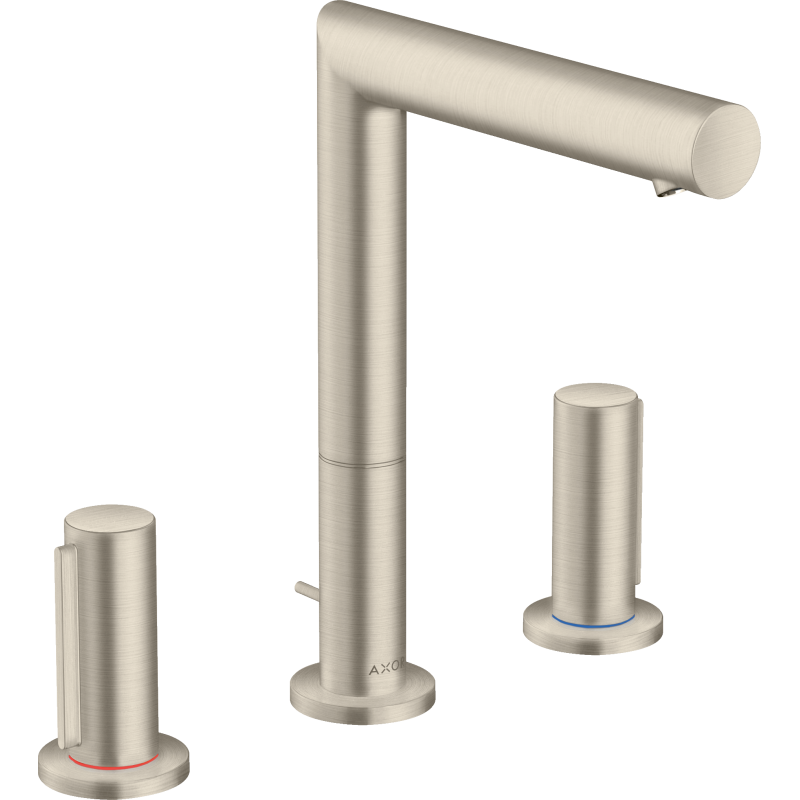 3-otworowa bateria umywalkowa 200 z uchwytami Zero i kompletem odpływowym z cięgłem Nikiel Szczotkowany Uno AXOR 45133820