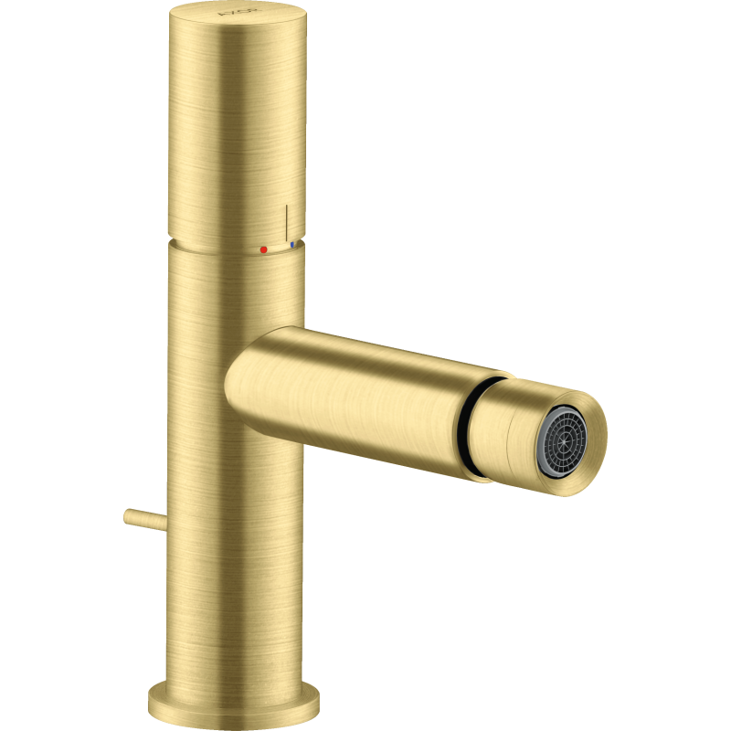 Jednouchwytowa bateria bidetowa z uchwytem Zero i kompletem odpływowym z cięgłem Mosiądz Szczotkowany Uno AXOR 45200950