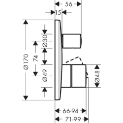 Jednouchwytowa bateria wannowa z uchwytem Zero, podtynkowa Czerwony Złoty Polerowany Uno AXOR 45407300