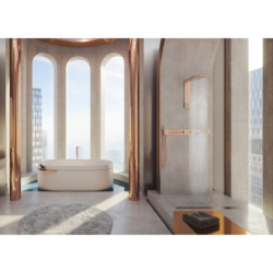 Jednouchwytowa bateria wannowa z uchwytem Zero, wolnostojąca Czerwony Złoty Szczotkowany Uno AXOR 45416310