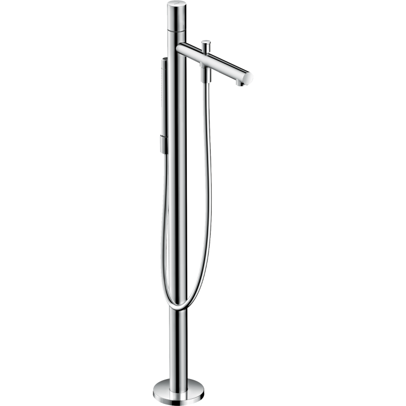 Jednouchwytowa bateria wannowa z uchwytem Zero, wolnostojąca Stal Szlachetna Optyczna Uno AXOR 45416800