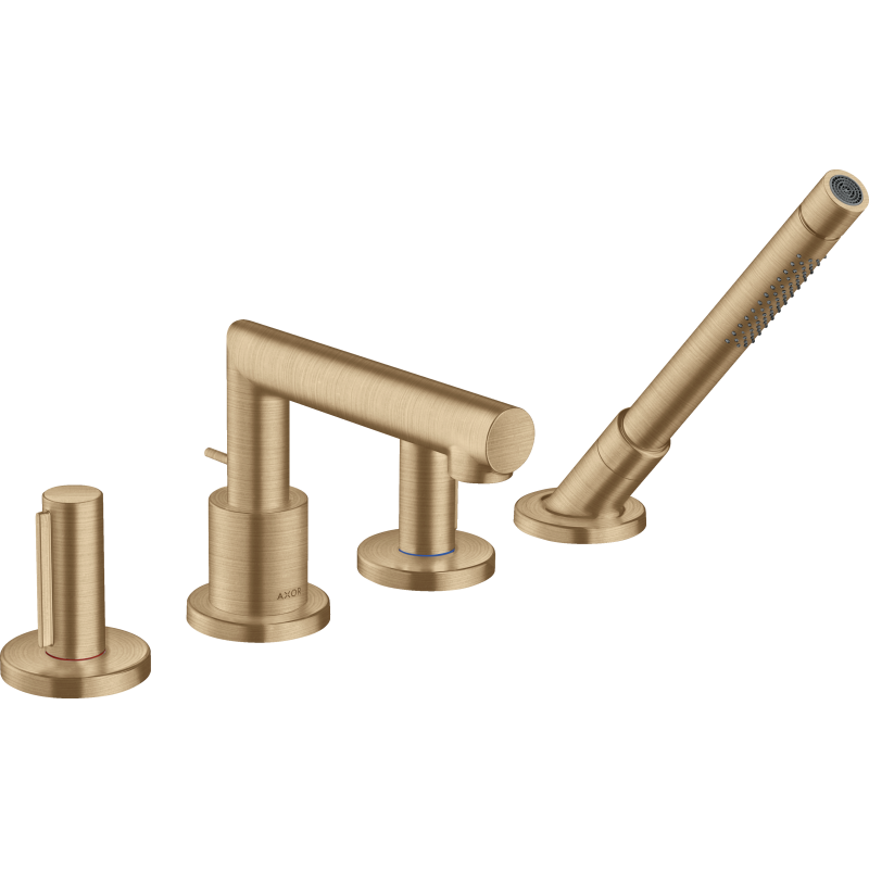 4-otworowa bateria na brzeg wanny z uchwytami Zero Brąz Szczotkowany Uno AXOR 45444140