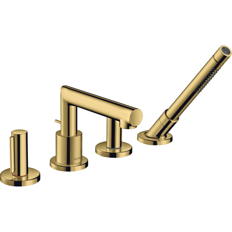 4-otworowa bateria na brzeg wanny z uchwytami Zero Złoty Optyczny Polerowany Uno AXOR 45444990