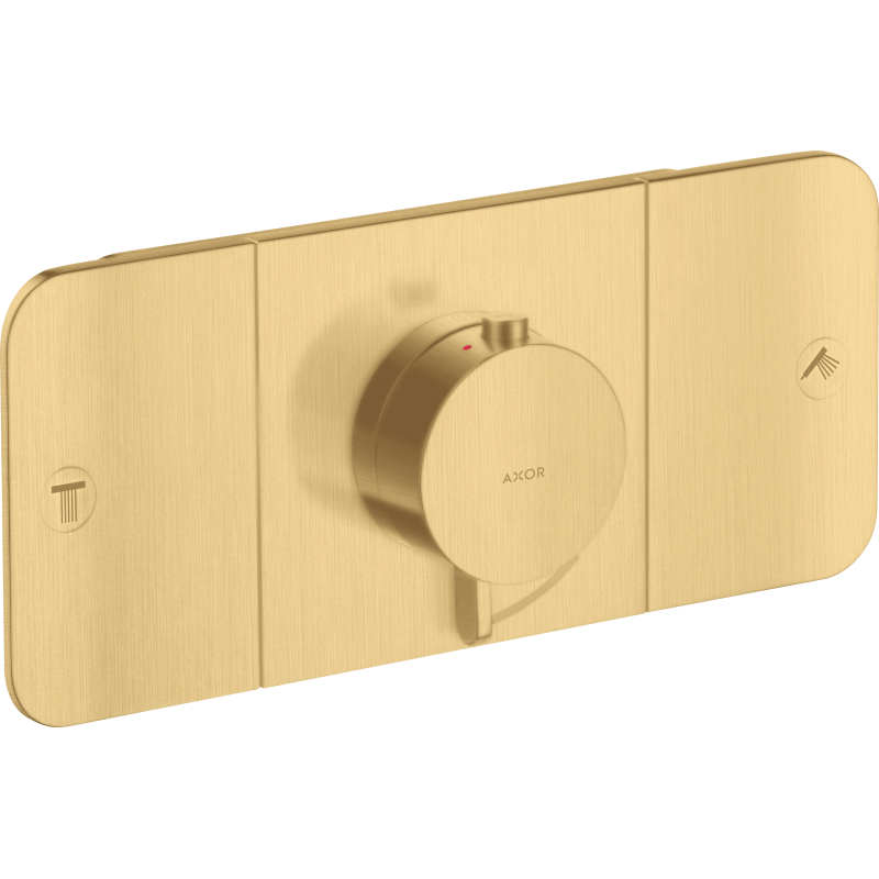 Moduł termostatyczny do 2 odbiorników, podtynkowy Złoty Optyczny Szczotkowany One AXOR 45712250