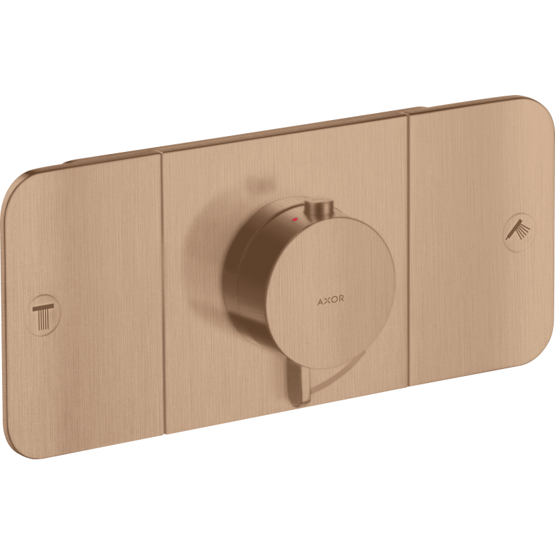 Moduł termostatyczny do 2 odbiorników, podtynkowy Czerwony Złoty Szczotkowany One AXOR 45712310