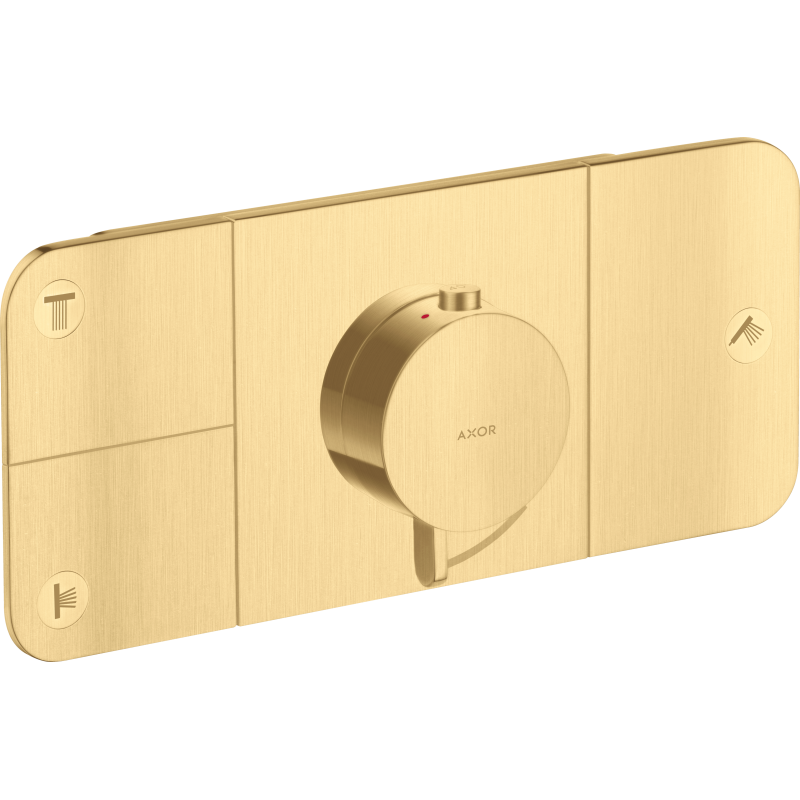 Moduł termostatyczny do 3 odbiorników, podtynkowy Złoty Optyczny Szczotkowany One AXOR 45713250