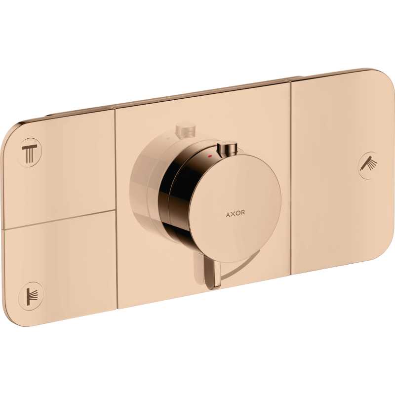 Moduł termostatyczny do 3 odbiorników, podtynkowy Czerwony Złoty Polerowany One AXOR 45713300