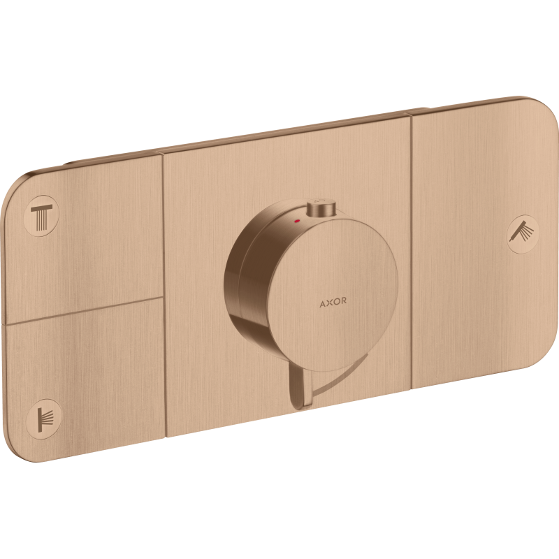 Moduł termostatyczny do 3 odbiorników, podtynkowy Czerwony Złoty Szczotkowany One AXOR 45713310