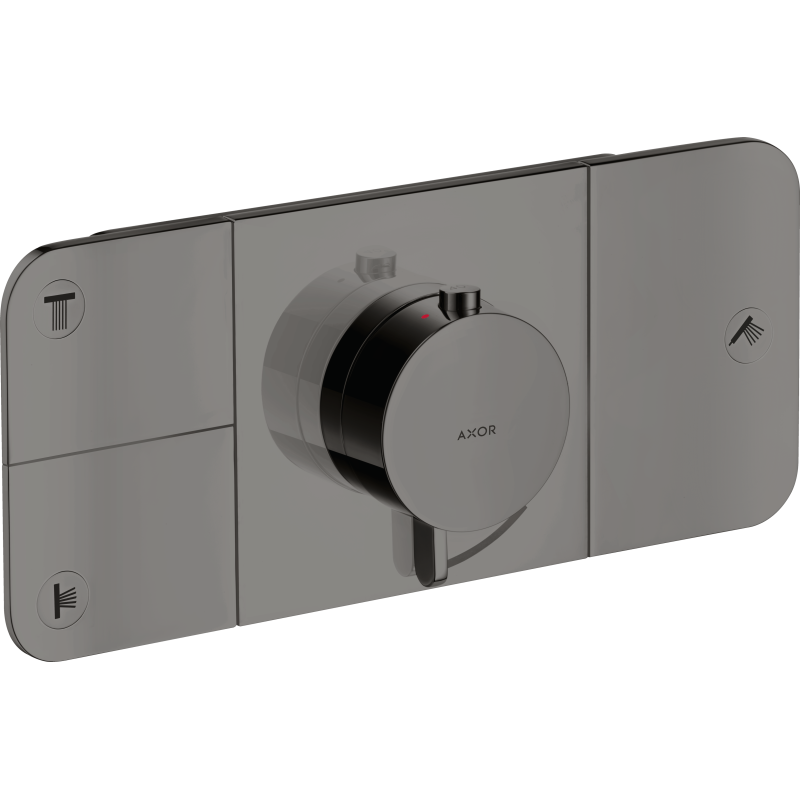 Moduł termostatyczny do 3 odbiorników, podtynkowy Czarny Chrom Polerowany One AXOR 45713330