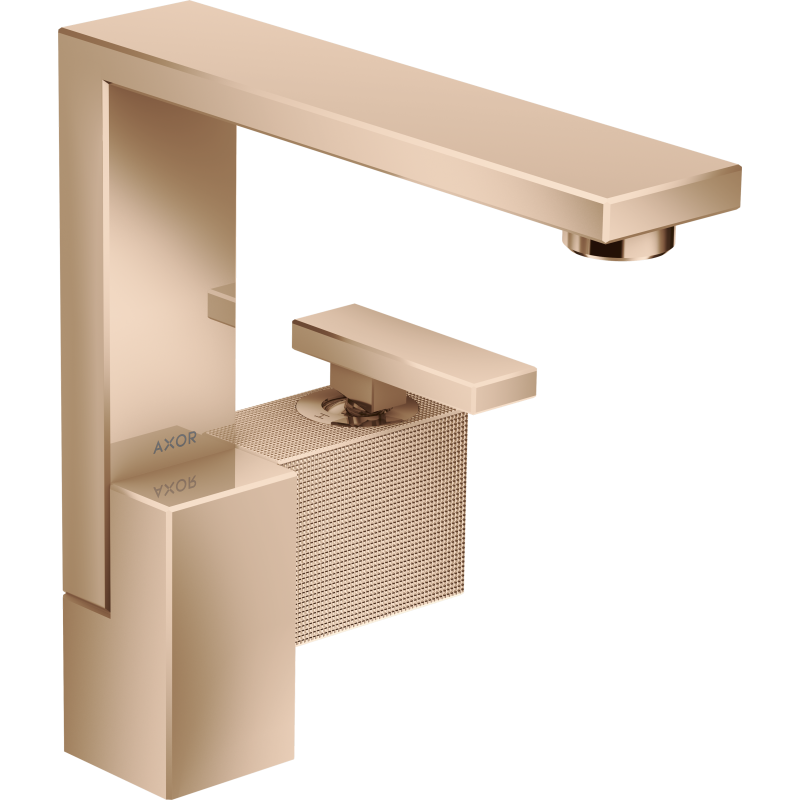 Jednouchwytowa bateria umywalkowa 190 z kpl odpływowym Push-Open, szlif diamentowy Czerwony Złoty Polerowany Edge AXOR 46021300