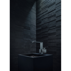 Jednouchwytowa bateria umywalkowa 190 z kpl odpływowym Push-Open, szlif diamentowy Czarny Chrom Polerowany Edge AXOR 46021330