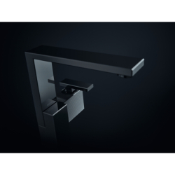 Jednouchwytowa bateria umywalkowa 190 z kpl odpływowym Push-Open, szlif diamentowy Czarny Chrom Polerowany Edge AXOR 46021330