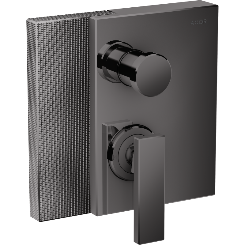 Jednouchwytowa bateria wannowa, podtynkowa, szlif diamentowy Czarny Chrom Polerowany Edge AXOR 46451330