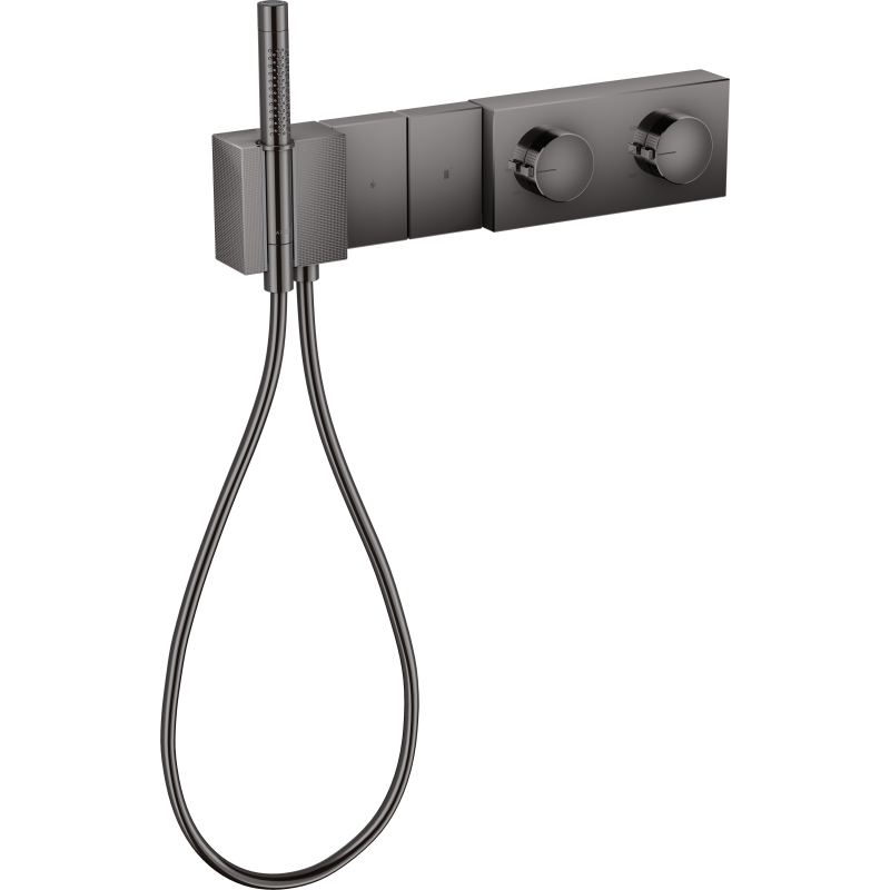 Moduł termostatyczny 470/100 do 2 odbiorników, podtynkowy, szlif diamentowy Czarny Chrom Polerowany Edge AXOR 46701330