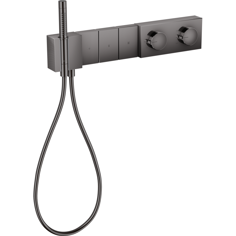 Moduł termostatyczny 540/100 do 3 odbiorników, podtynkowy, szlif diamentowy Czarny Chrom Polerowany Edge AXOR 46711330