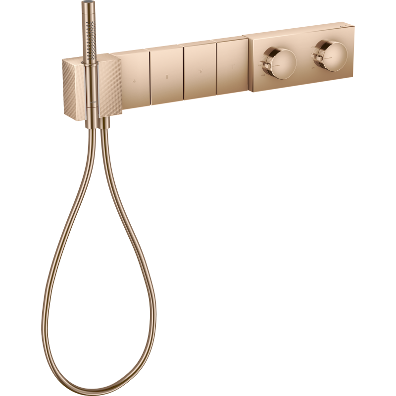 Moduł termostatyczny 610/100 do 4 odbiorników, podtynkowy, szlif diamentowy Czerwony Złoty Polerowany Edge AXOR 46721300