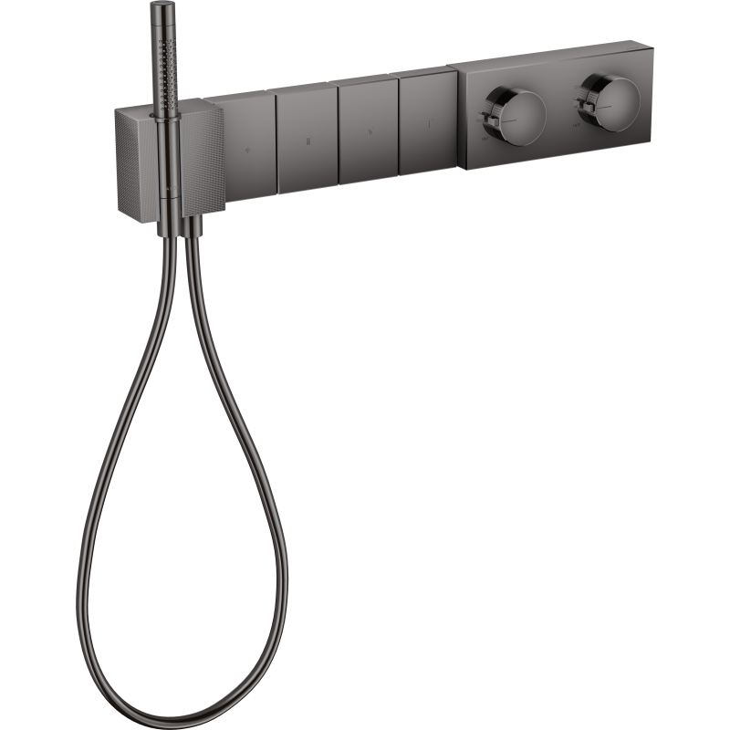 Moduł termostatyczny 610/100 do 4 odbiorników, podtynkowy, szlif diamentowy Czarny Chrom Polerowany Edge AXOR 46721330