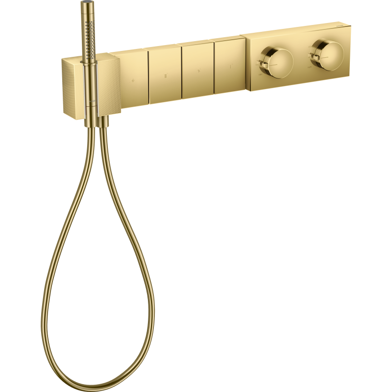 Moduł termostatyczny 610/100 do 4 odbiorników, podtynkowy, szlif diamentowy Złoty Optyczny Polerowany Edge AXOR 46721990