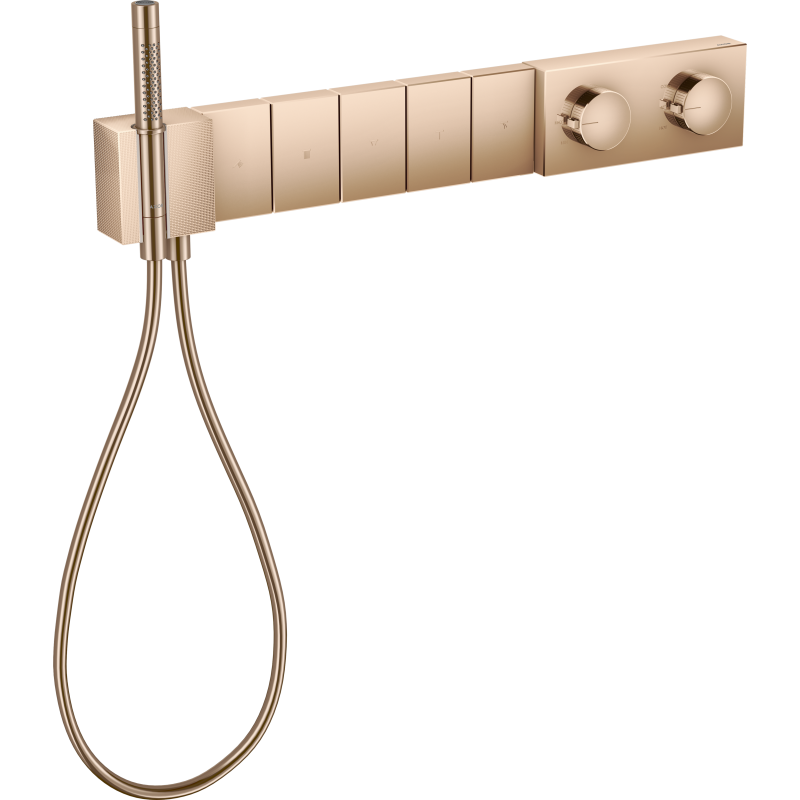 Moduł termostatyczny 680/100 do 5 odbiorników, podtynkowy, szlif diamentowy Czerwony Złoty Polerowany Edge AXOR 46731300