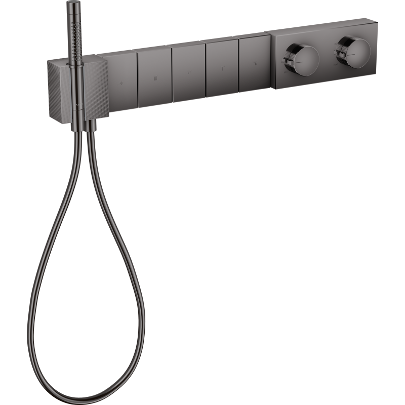 Moduł termostatyczny 680/100 do 5 odbiorników, podtynkowy, szlif diamentowy Czarny Chrom Polerowany Edge AXOR 46731330