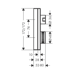 Bateria termostatyczna z zaworem odcinającym do 1 odbiornika, podtynkowa, szlif diamentowy Chrom Edge AXOR 46751000