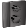 Bateria termo. z zaworem odcinającym do 1 odbiornika, podtynkowa, szlif diamentowy Czarny Chrom Polerowany Edge AXOR 46751330
