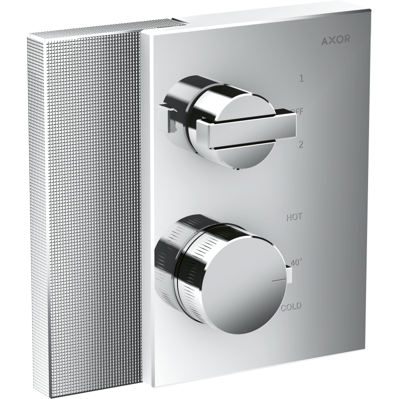 Bateria termo. z zaworem odcinająco-przełączającym do 2 odbiorników, podtynkowa, szlif diamentowy Chrom Edge AXOR 46761000