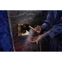 Bateria termo. z zaworem odcinająco-przełączającym do 2 odbiorników, podtynkowa, szlif diamentowy Złoty poler Edge AXOR 46761990