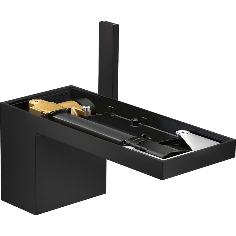 Jednouchwytowa bateria umywalkowa 70 bez płytki z kompletem odpływowym Push-Open Czarny Matowy MyEdition AXOR 47012670