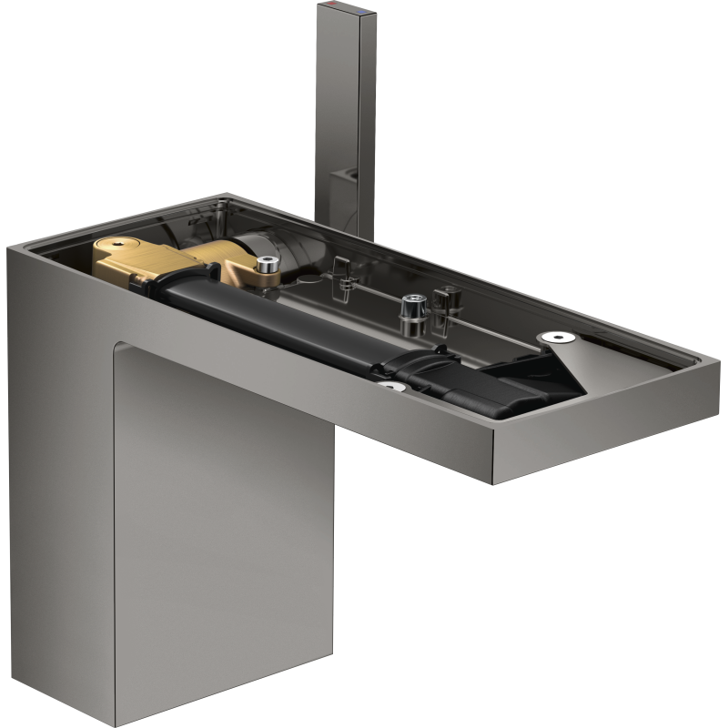 Jednouchwytowa bateria umywalkowa 110 bez płytki z kpl odpływowym Push-Open Czarny Chrom Polerowany MyEdition AXOR 47032330