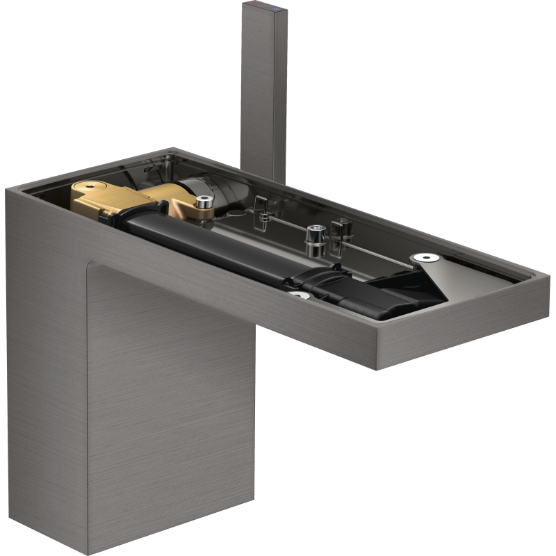 Jednouchwytowa bateria umywalkowa 110 bez płytki z kpl odpływowym Push-Open Czarny Chrom Szczotkowany MyEdition AXOR 47032340