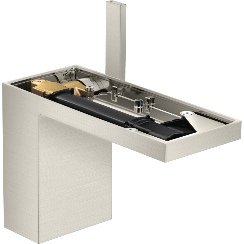 Jednouchwytowa bateria umywalkowa 110 bez płytki z kpl odpływowym Push-Open Stal Szlachetna Optyczna MyEdition AXOR 47032800