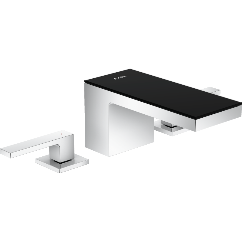 3-otworowa bateria umywalkowa 70 z kompletem odpływowym Push-Open chrom/czarne szkło MyEdition AXOR 47050600