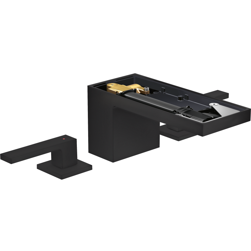 3-otworowa bateria umywalkowa 70 bez płytki z kompletem odpływowym Push-Open Czarny Matowy MyEdition AXOR 47052670