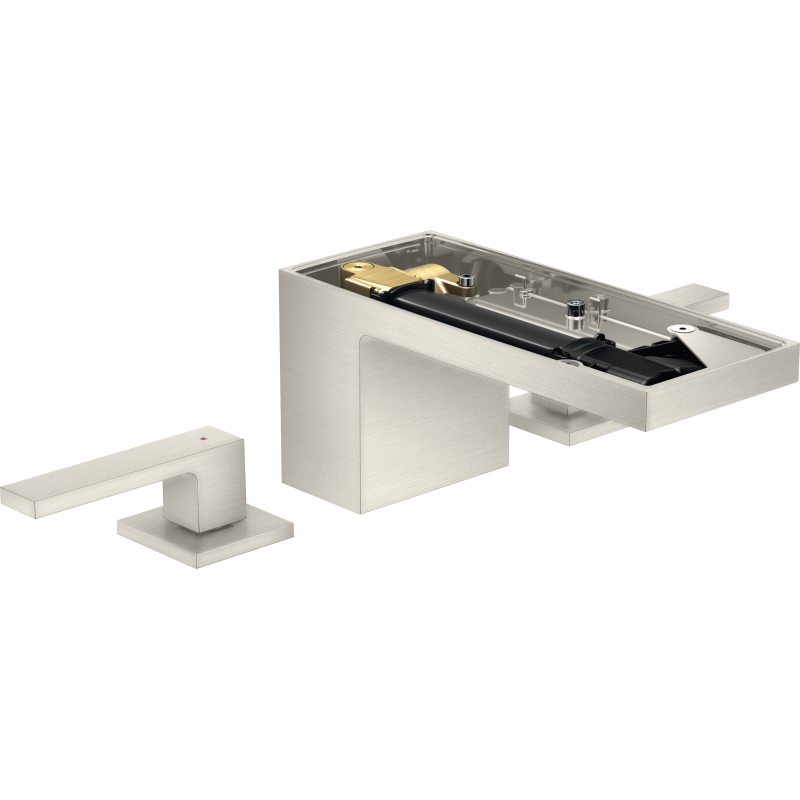 3-otworowa bateria umywalkowa 70 bez płytki z kompletem odpływowym Push-Open Stal Szlachetna Optyczna MyEdition AXOR 47052800