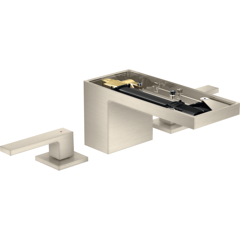 3-otworowa bateria umywalkowa 70 bez płytki z kompletem odpływowym Push-Open Nikiel Szczotkowany MyEdition AXOR 47052820
