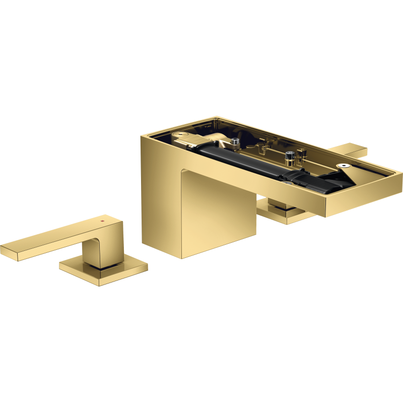 3-otworowa bateria umywalkowa 70 bez płytki z kompletem odpływowym Push-Open Złoty Optyczny Polerowany MyEdition AXOR 47052990