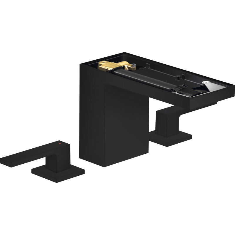 3-otworowa bateria umywalkowa 110 bez płytki z kompletem odpływowym Push-Open Czarny Matowy MyEdition AXOR 47072670