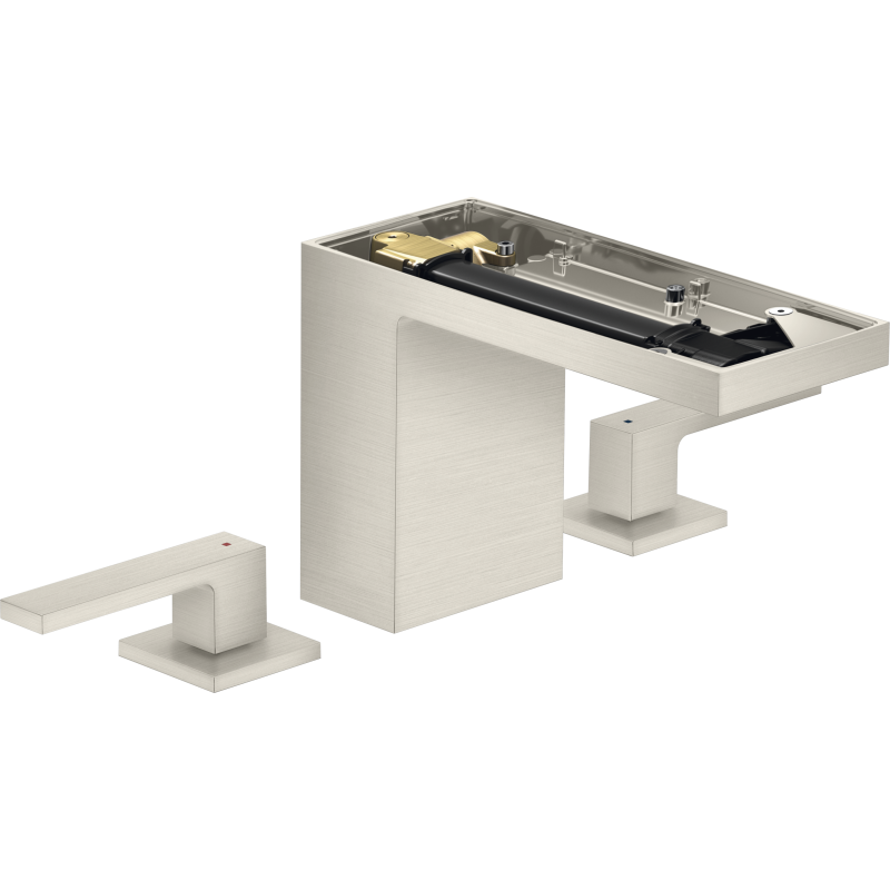 3-otworowa bateria umywalkowa 110 bez płytki z kompletem odpływowym Push-Open Stal Szlachetna Optyczna MyEdition AXOR 47072800
