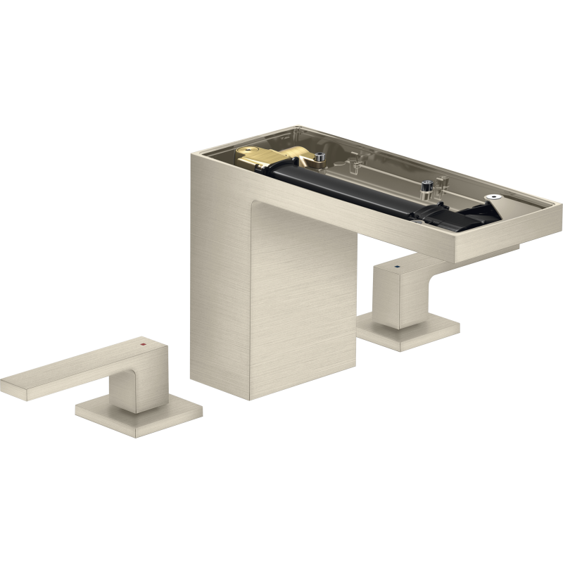 3-otworowa bateria umywalkowa 110 bez płytki z kompletem odpływowym Push-Open Nikiel Szczotkowany MyEdition AXOR 47072820