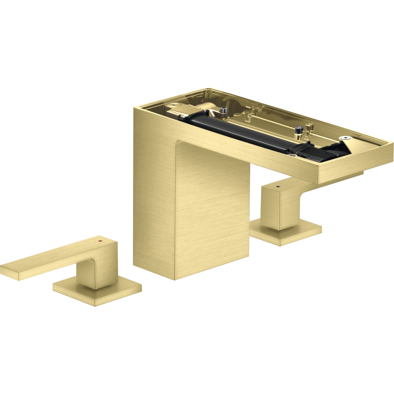 3-otworowa bateria umywalkowa 110 bez płytki z kompletem odpływowym Push-Open Mosiądz Szczotkowany MyEdition AXOR 47072950
