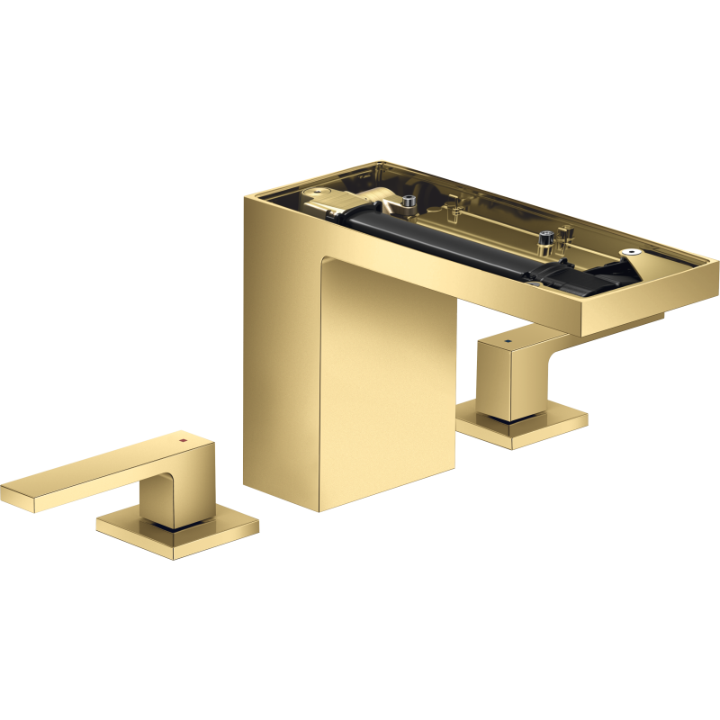 3-otworowa bateria umywalkowa 110 bez płytki z kompletem odpływowym Push-Open Złoty Optyczny Polerowany MyEdition AXOR 47072990
