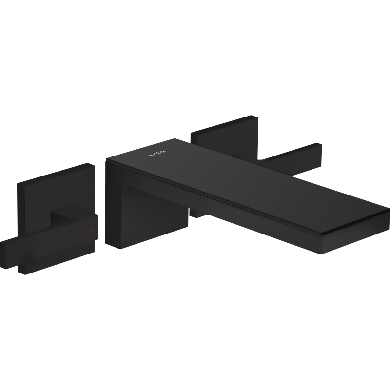 3-otworowa bateria umywalkowa z wylewką 221 mm, ścienna, podtynkowa czarny matowy/czarne szkło MyEdition AXOR 47080670