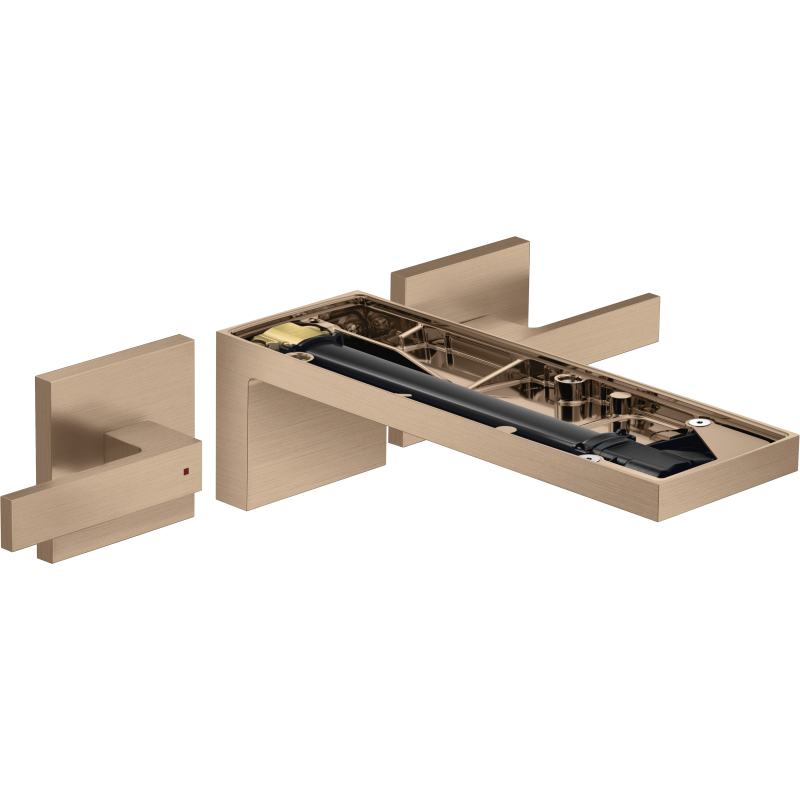 3-otworowa Bateria umyw. bez płytki z wylewką 221 mm, ścienna, podtynkowa Czerwony Złoty Szczotkowany MyEdition AXOR 47082310