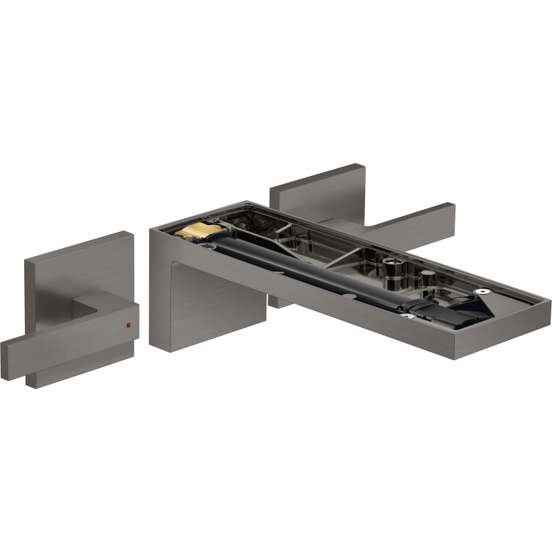 3-otworowa bateria umywalkowa bez płytki z wylewką 221 mm, ścienna, podtynkowa Czarny Chrom Szczotkowany MyEdition AXOR 47082340