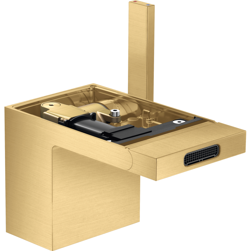 Jednouchwytowa bateria bidetowa bez płytki z kompletem odpływowym Push-Open Złoty Optyczny Szczotkowany MyEdition AXOR 47212250