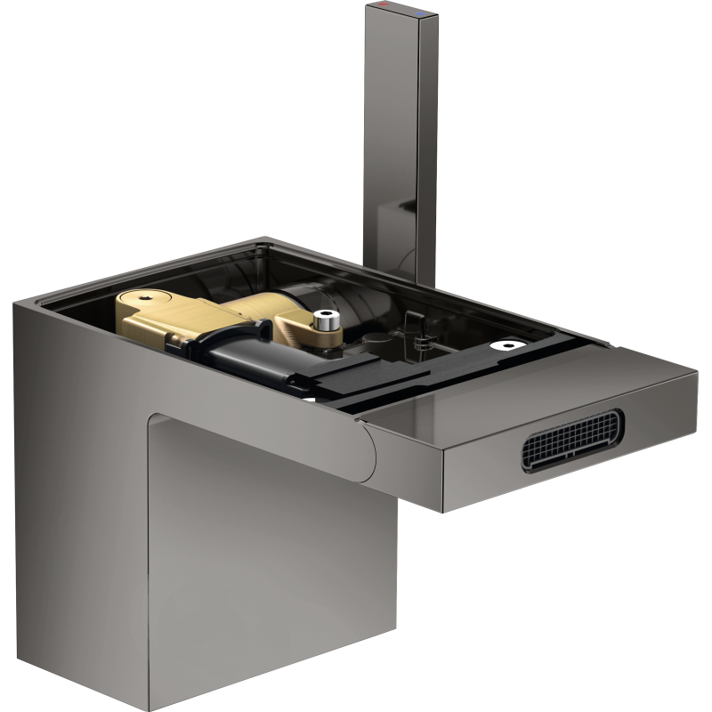 Jednouchwytowa bateria bidetowa bez płytki z kompletem odpływowym Push-Open Czarny Chrom Polerowany MyEdition AXOR 47212330