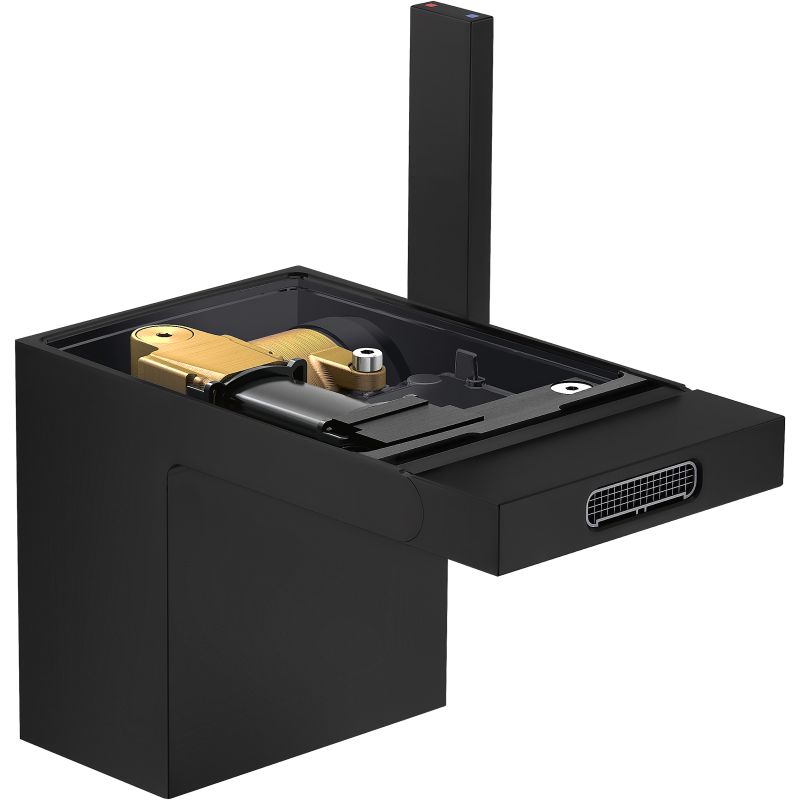 Jednouchwytowa bateria bidetowa bez płytki z kompletem odpływowym Push-Open Czarny Matowy MyEdition AXOR 47212670