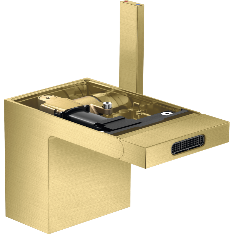 Jednouchwytowa bateria bidetowa bez płytki z kompletem odpływowym Push-Open Mosiądz Szczotkowany MyEdition AXOR 47212950