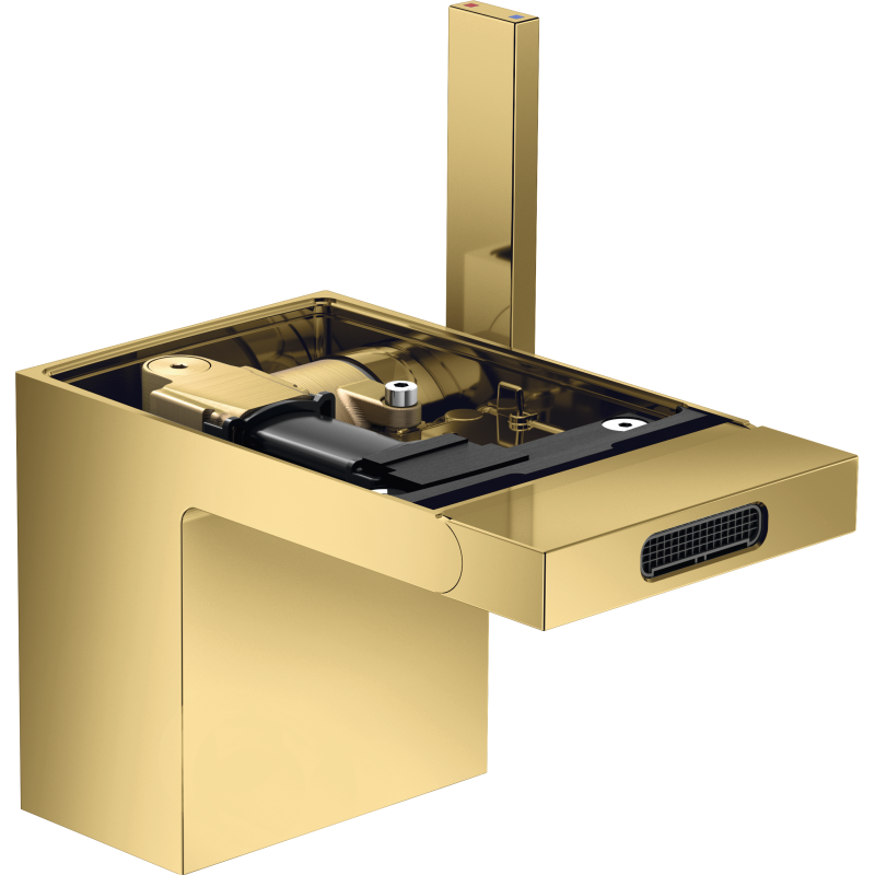 Jednouchwytowa bateria bidetowa bez płytki z kompletem odpływowym Push-Open Złoty Optyczny Polerowany MyEdition AXOR 47212990